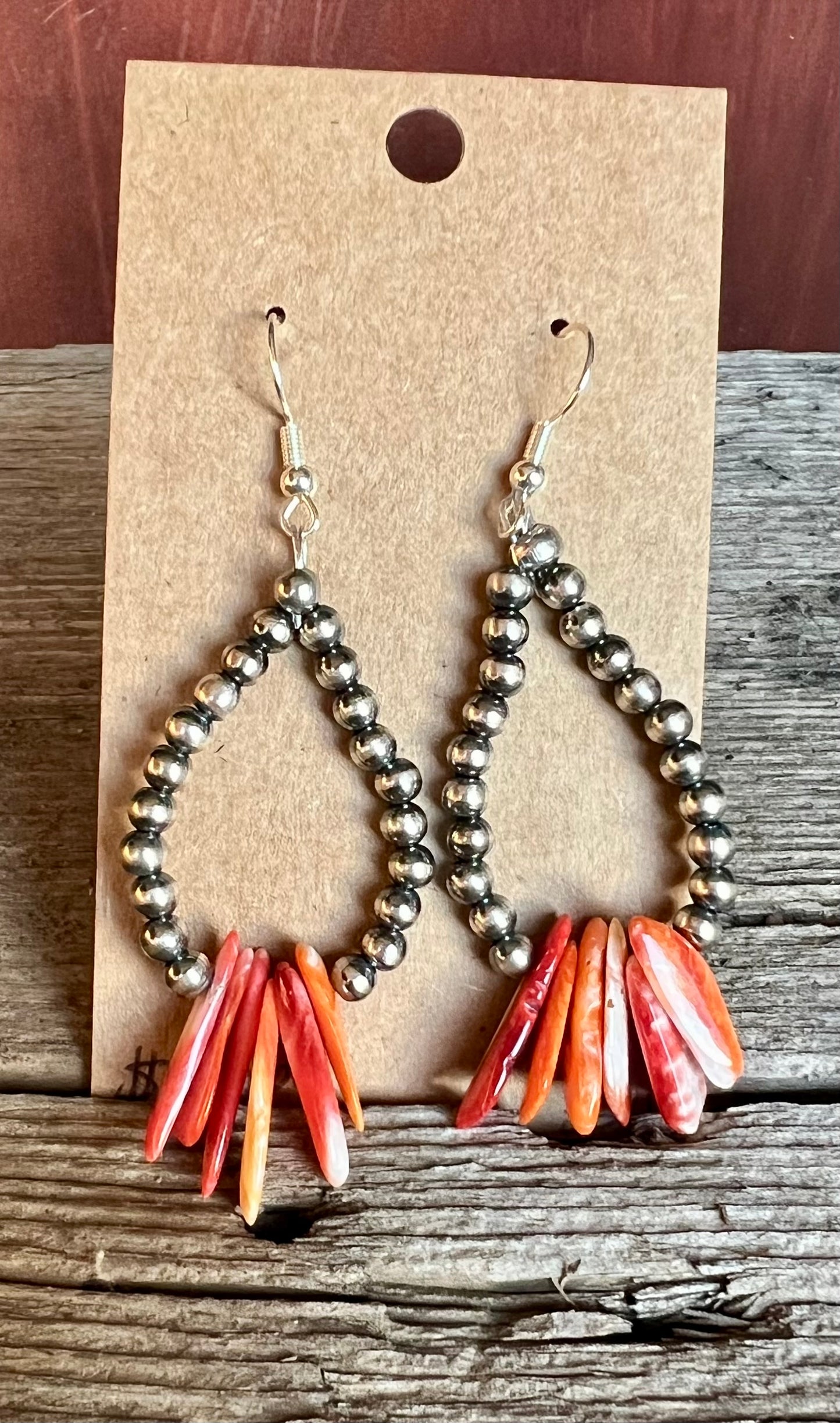 Orange Spiny Oyster Earrings