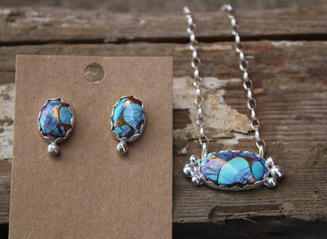 Purple Dahlia Earrings