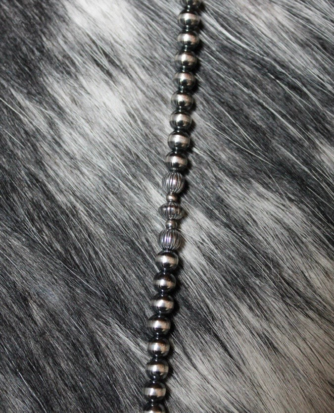 4mm & Corrugated Bead Necklace