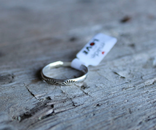 Stamped Stacker Ring 9.5
