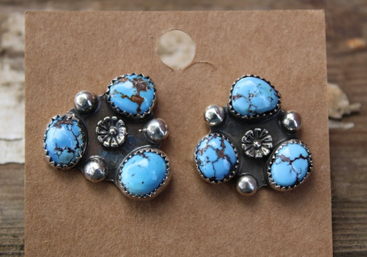 Golden Hills Flower Cluster Studs