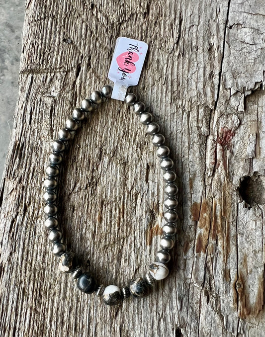 White Buffalo & 5mm Bracelet