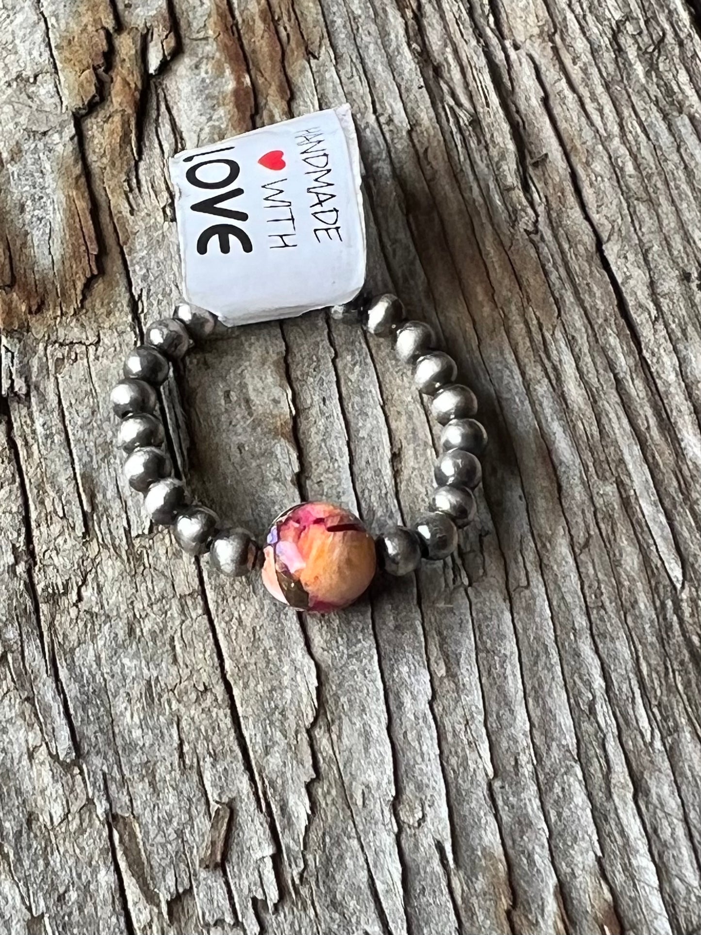 Orange Dahlia Stretch Ring