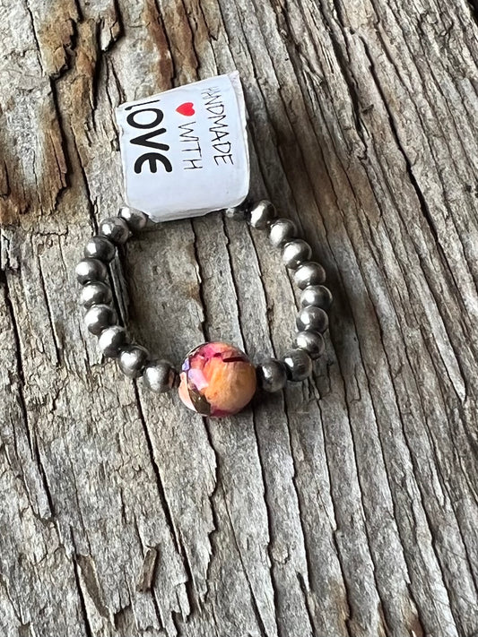 Orange Dahlia Stretch Ring