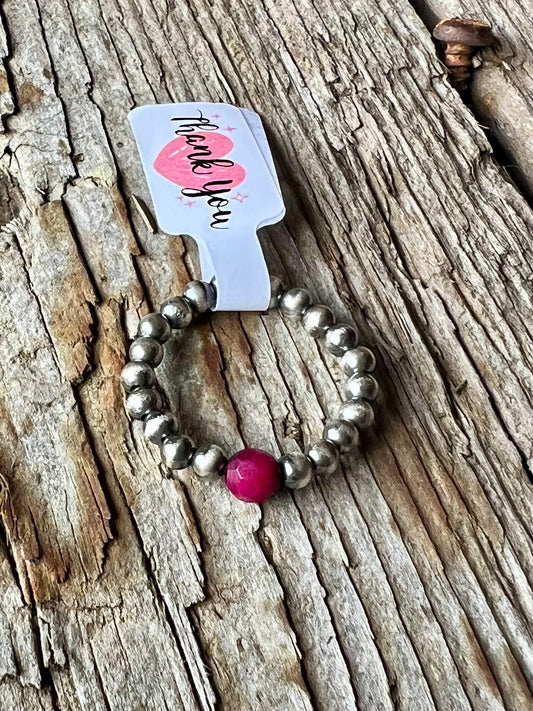 Pink Tiger Eye Stretch Ring