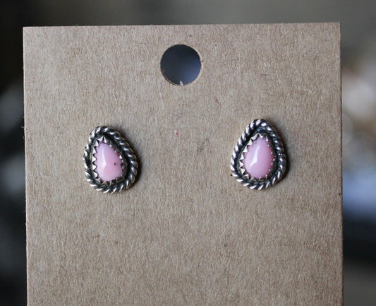 Pink Conch Teardrop studs