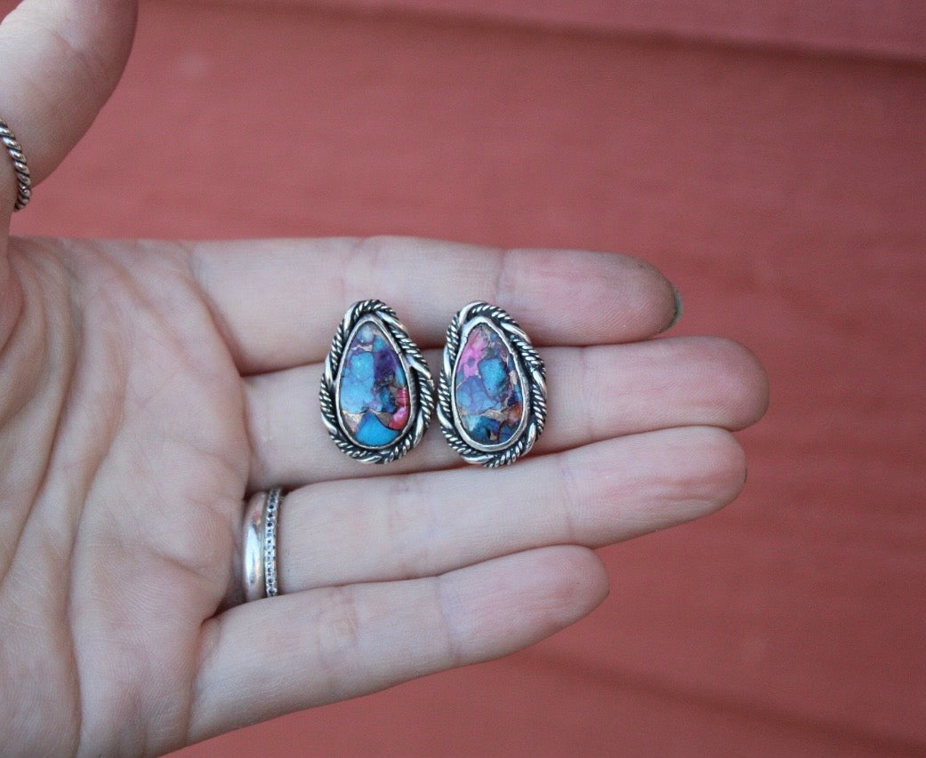 Pink Dahlia Decorative Earrings