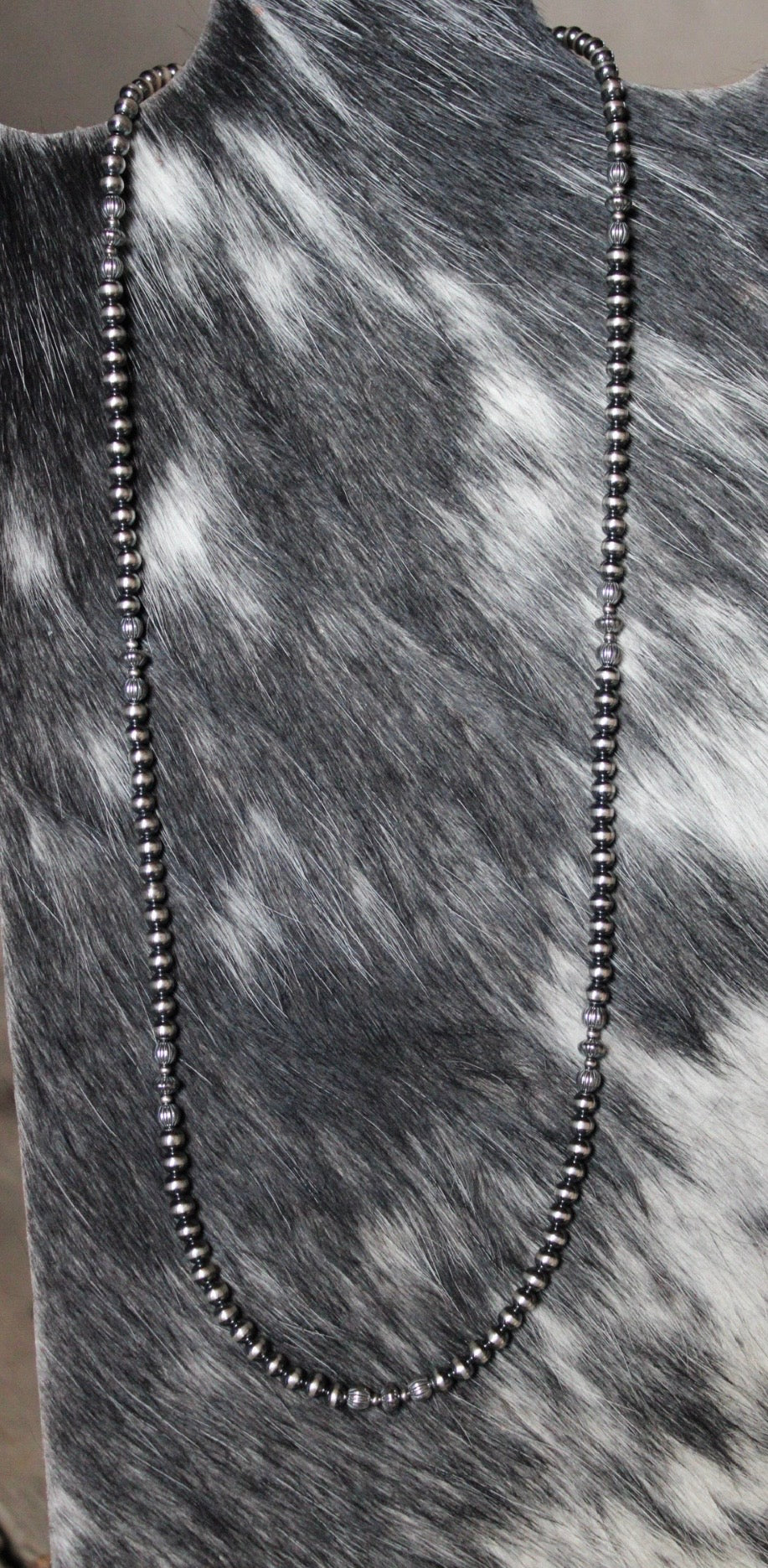 4mm & Corrugated Bead Necklace