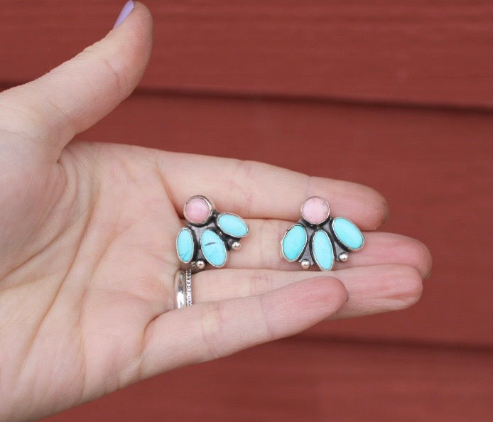 Redskin & Pink Opal Studs