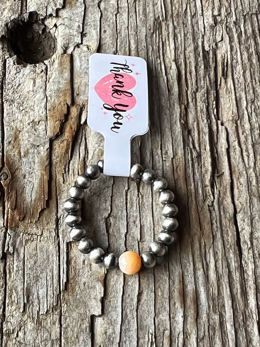Orange Spiny Stretch Ring