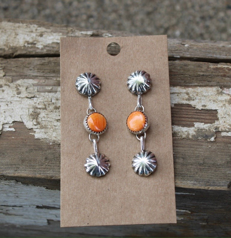 Orange Spiny Concho Dangles