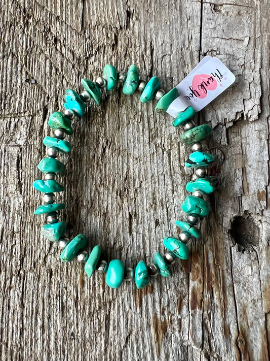Kingman Turquoise & 4mm Stretch Bracelet