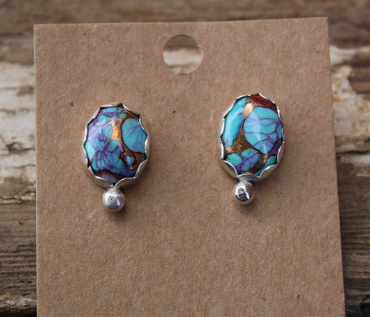 Purple Dahlia Earrings