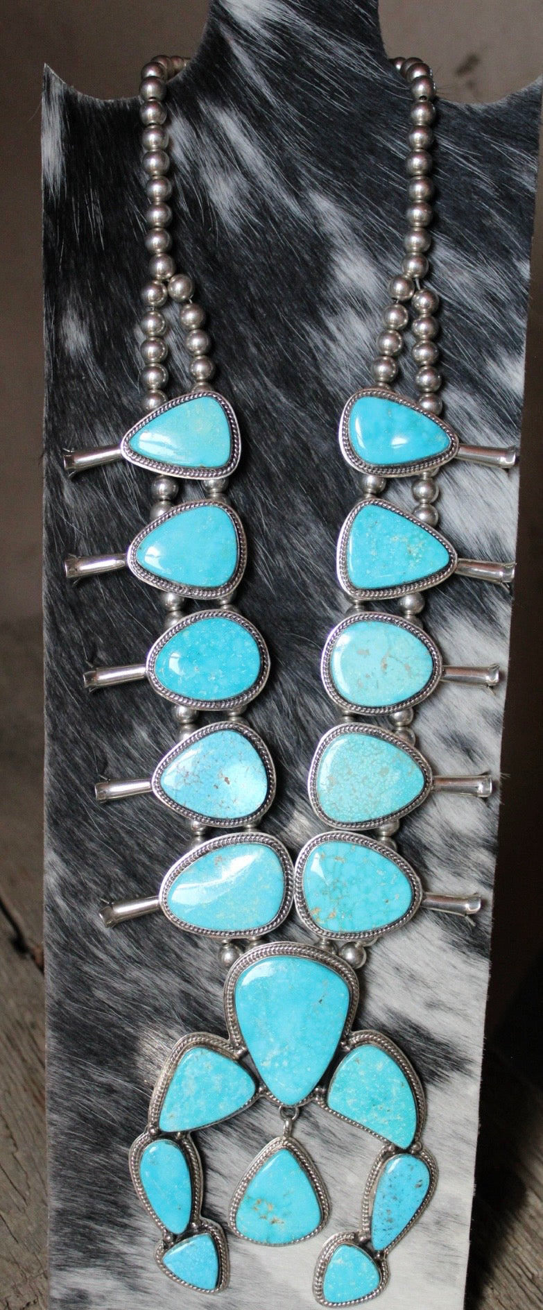 Kingman Turquoise Squash Blossom Native Made