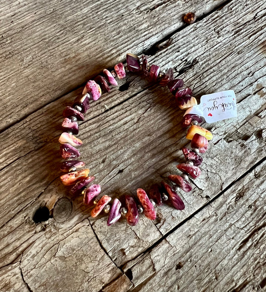 Purple Spiny Oyster Stretch Bracelet