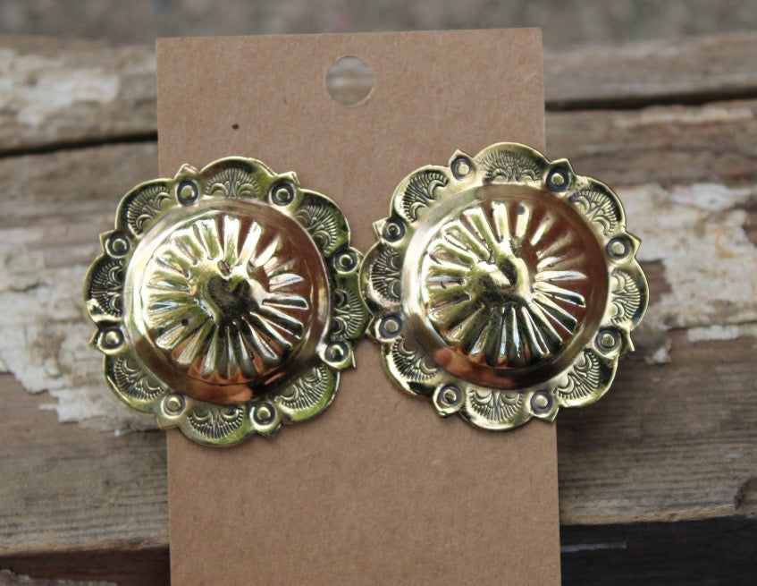 BRASS Concho Earrings