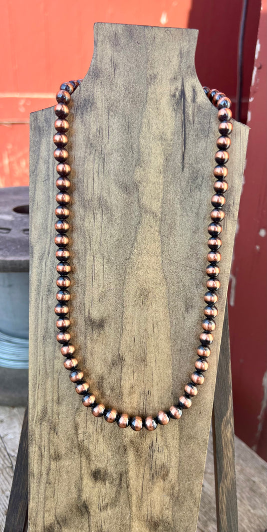 8mm Copper Pearl Necklace