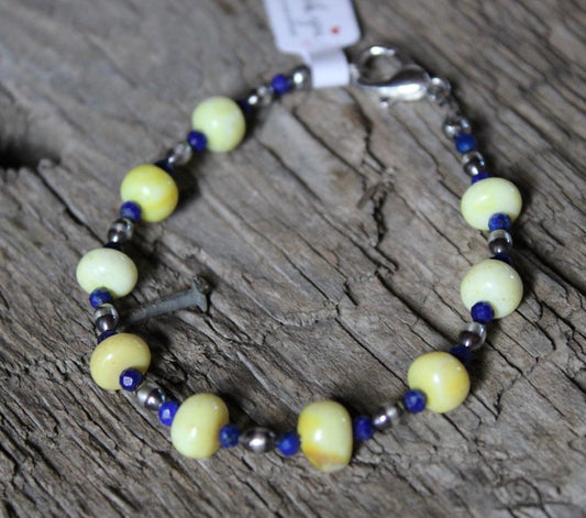Lapis & Yellow Opal Bracelet