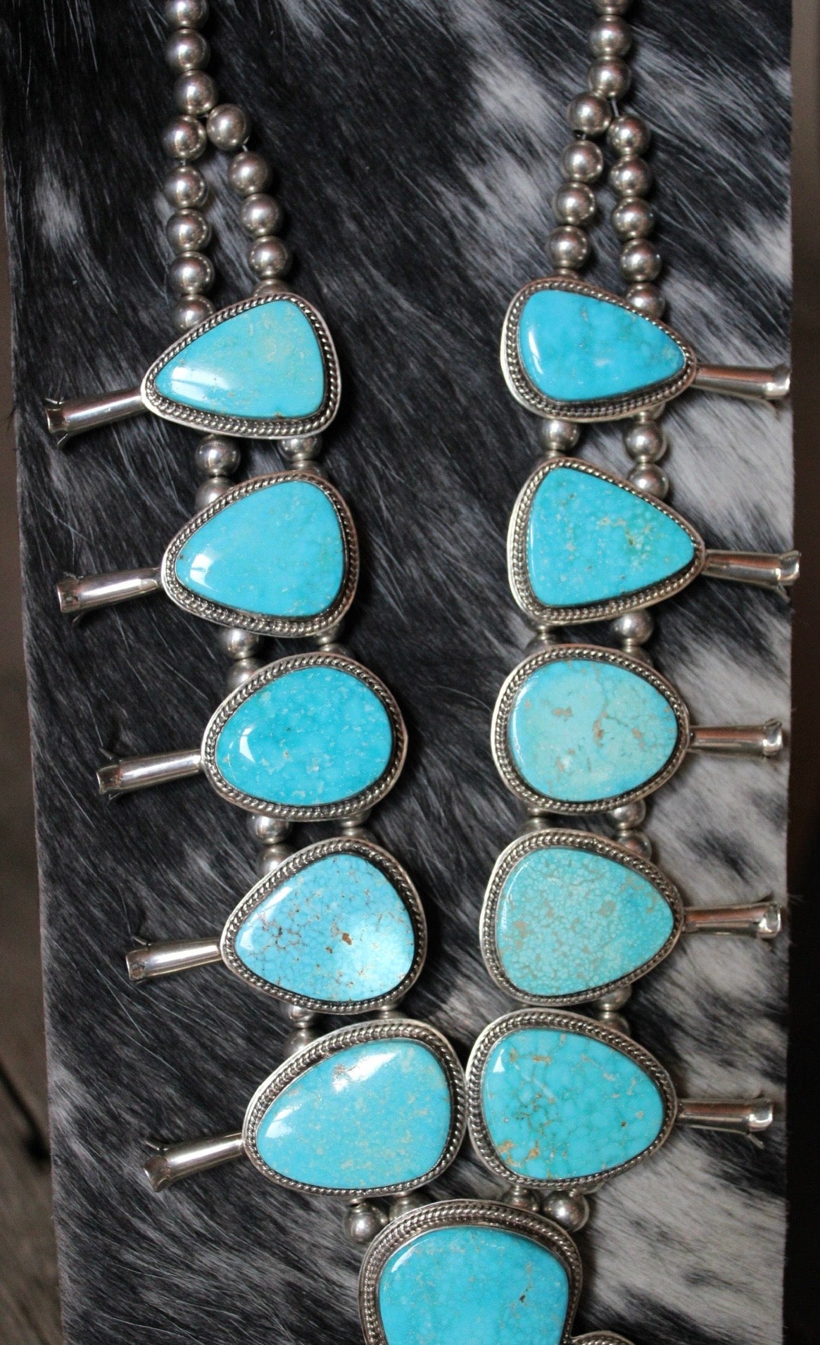 Kingman Turquoise Squash Blossom Native Made