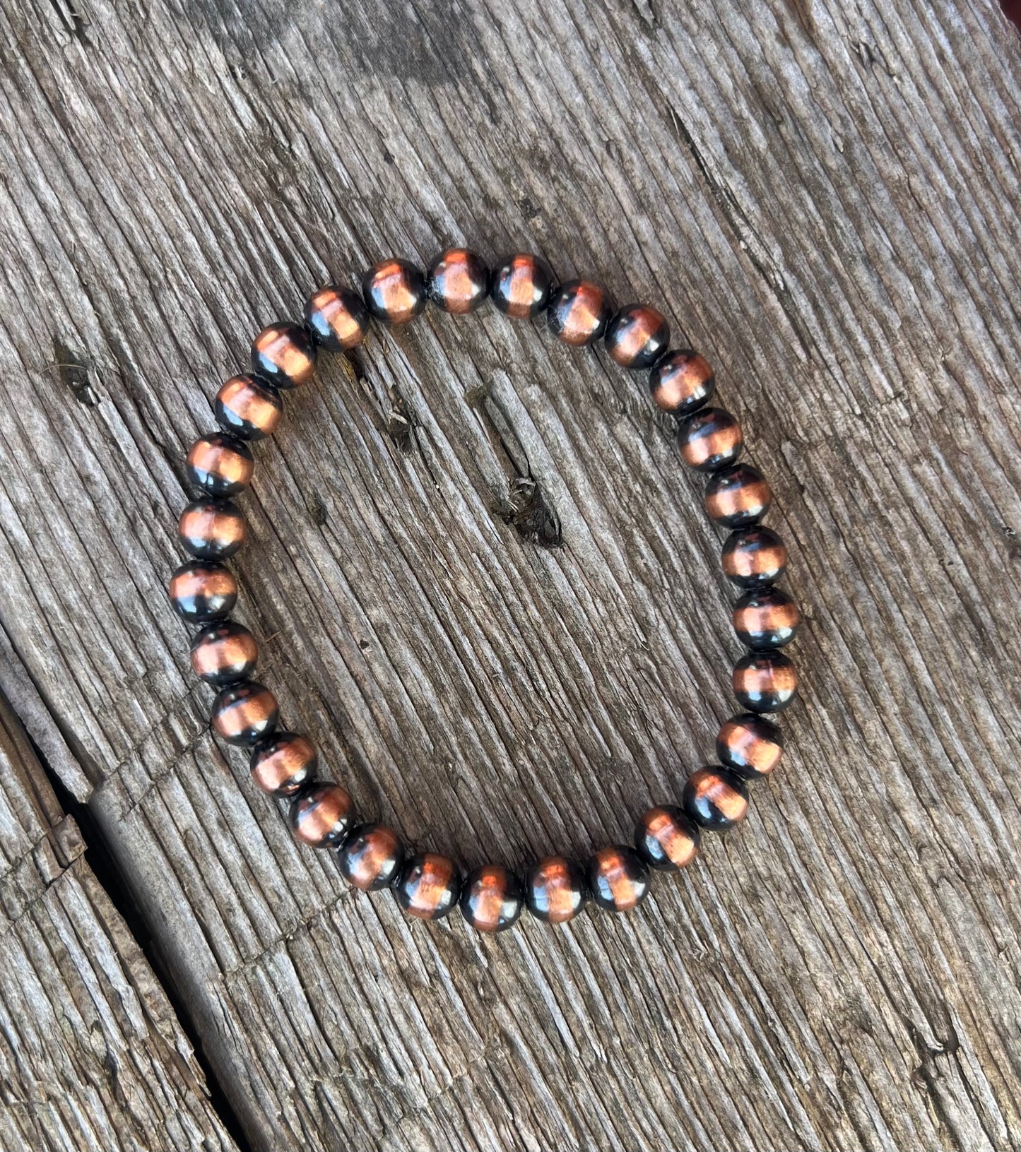 6mm Copper Pearl Bracelet