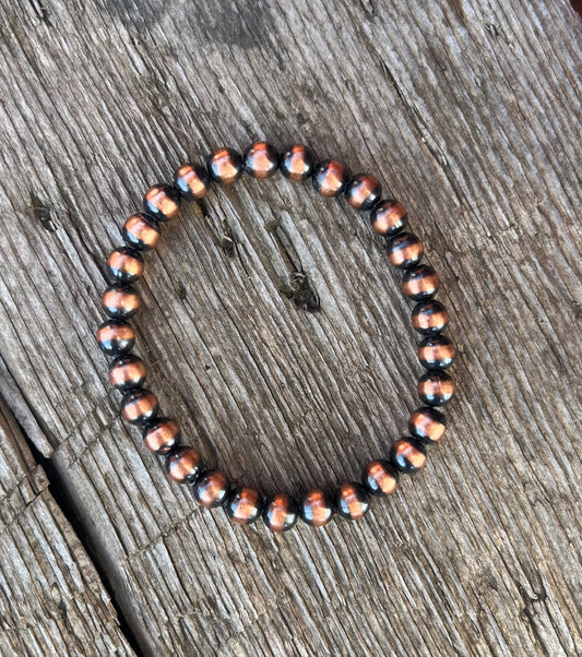 6mm Copper Pearl Bracelet