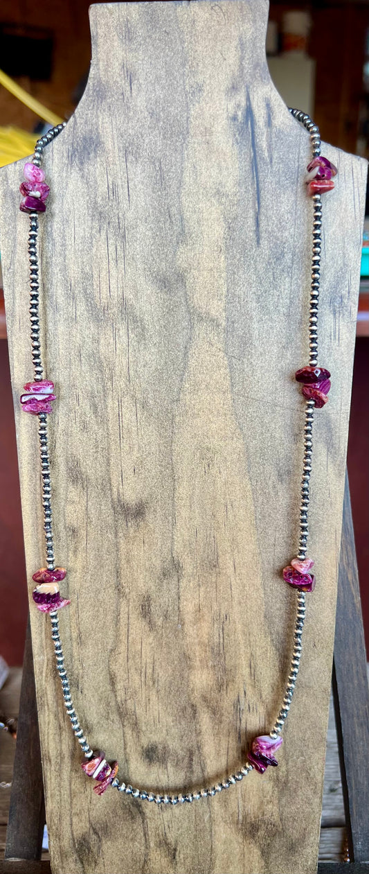 Purple Spiny & Pearl Necklace